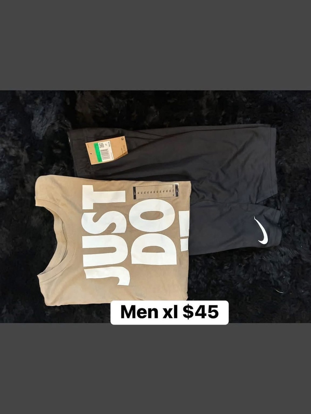 Nike Men’s Black Athletic Shorts with White Swoosh